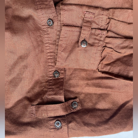 Zara Linen Tunic Dress Elegant Brown Maxi Dress - Picture 9 of 13